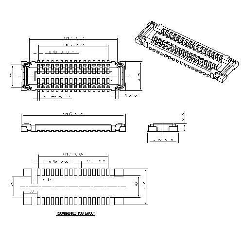 0.4mm Board to Board connector, Female, mating Height 0.7mm  BB0.4F-0.7XXX01
