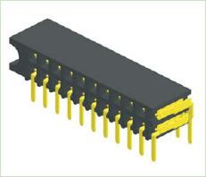 2,54 mm záhlavie s dvojitým uhlom bočného vstupu V: 5,9